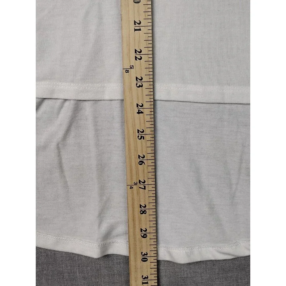 Olsenboye Women's White Lace Trim Short Sleeve Scoop Neck Boho Top XS USED - Picture 5 of 6